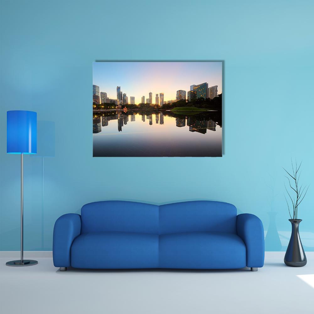 City Skyline Of Kuala Lumpur Canvas Wall Art-1 Piece-Gallery Wrap-36" x 24"-Tiaracle
