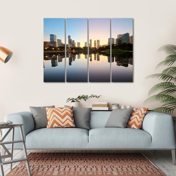 City Skyline Of Kuala Lumpur Canvas Wall Art-4 Horizontal-Gallery Wrap-34" x 24"-Tiaracle