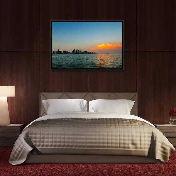 City Skyline Qatar Canvas Wall Art-3 Horizontal-Gallery Wrap-25" x 16"-Tiaracle