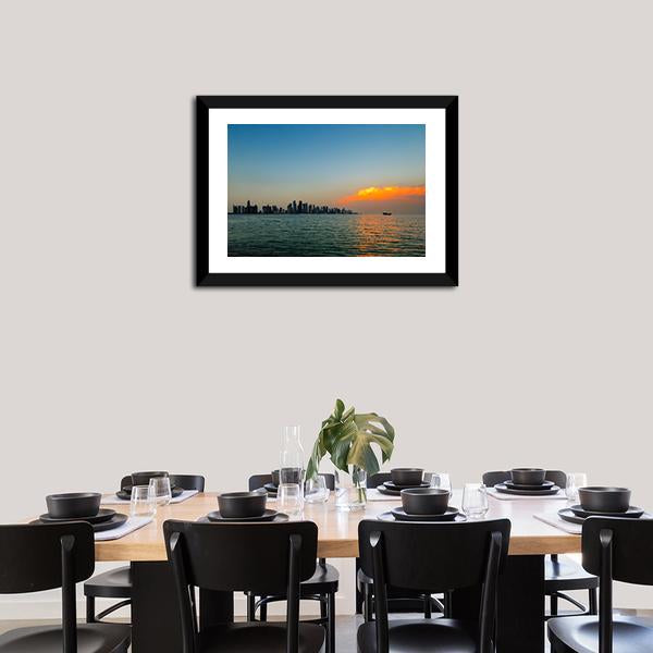 City Skyline Qatar Canvas Wall Art-3 Horizontal-Gallery Wrap-25" x 16"-Tiaracle