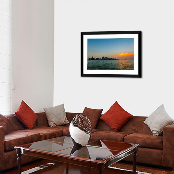 City Skyline Qatar Canvas Wall Art-3 Horizontal-Gallery Wrap-25" x 16"-Tiaracle