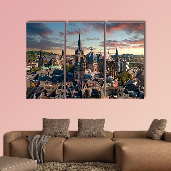 Aachen City Canvas Wall Art-3 Horizontal-Gallery Wrap-25" x 16"-Tiaracle