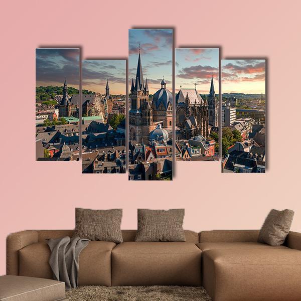 Aachen City Canvas Wall Art-5 Pop-Gallery Wrap-47" x 32"-Tiaracle
