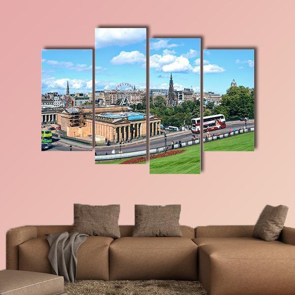 City Of Edinburgh Canvas Wall Art-4 Pop-Gallery Wrap-50" x 32"-Tiaracle