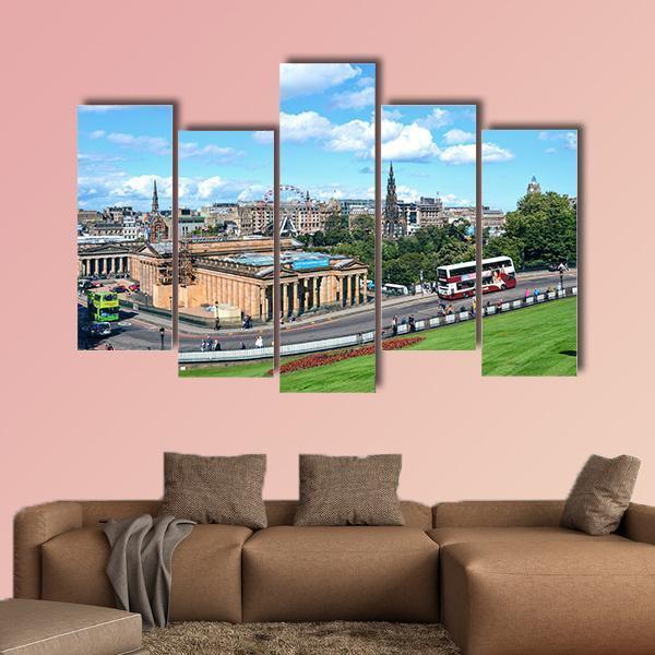 City Of Edinburgh Canvas Wall Art-5 Pop-Gallery Wrap-47" x 32"-Tiaracle
