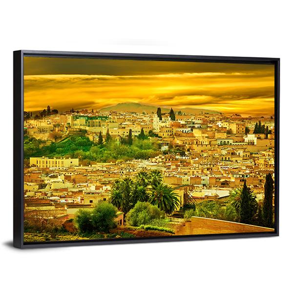 City Wall In Fes Canvas Wall Art-3 Horizontal-Gallery Wrap-25" x 16"-Tiaracle