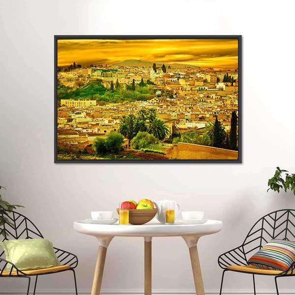 City Wall In Fes Canvas Wall Art-3 Horizontal-Gallery Wrap-25" x 16"-Tiaracle