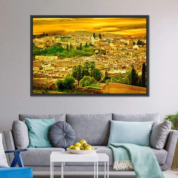 City Wall In Fes Canvas Wall Art-3 Horizontal-Gallery Wrap-25" x 16"-Tiaracle
