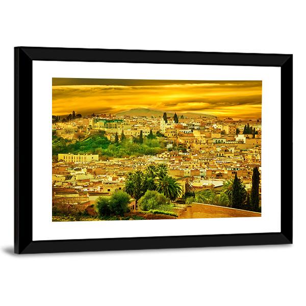 City Wall In Fes Canvas Wall Art-3 Horizontal-Gallery Wrap-25" x 16"-Tiaracle