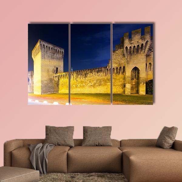 City Wall Of Avignon Canvas Wall Art-3 Horizontal-Gallery Wrap-37" x 24"-Tiaracle