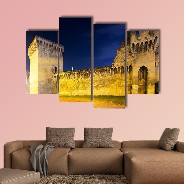 City Wall Of Avignon Canvas Wall Art-4 Pop-Gallery Wrap-50" x 32"-Tiaracle