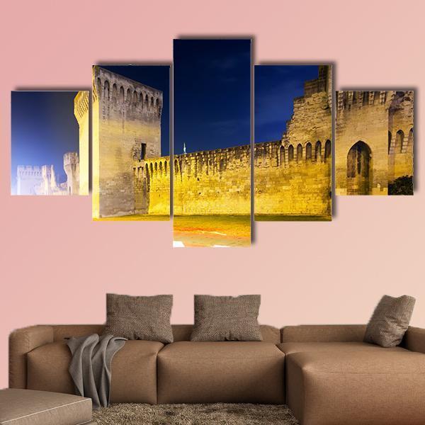 City Wall Of Avignon Canvas Wall Art-5 Star-Gallery Wrap-62" x 32"-Tiaracle