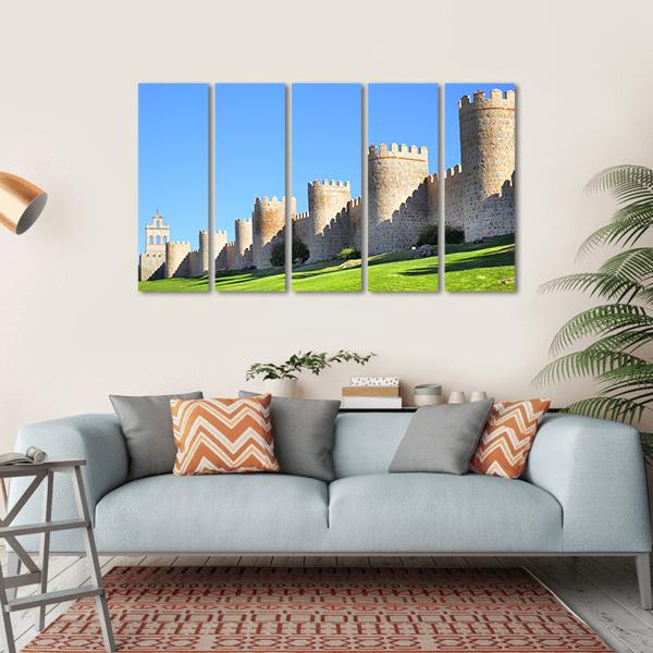 City Walls Of Avila Canvas Wall Art-5 Horizontal-Gallery Wrap-22" x 12"-Tiaracle