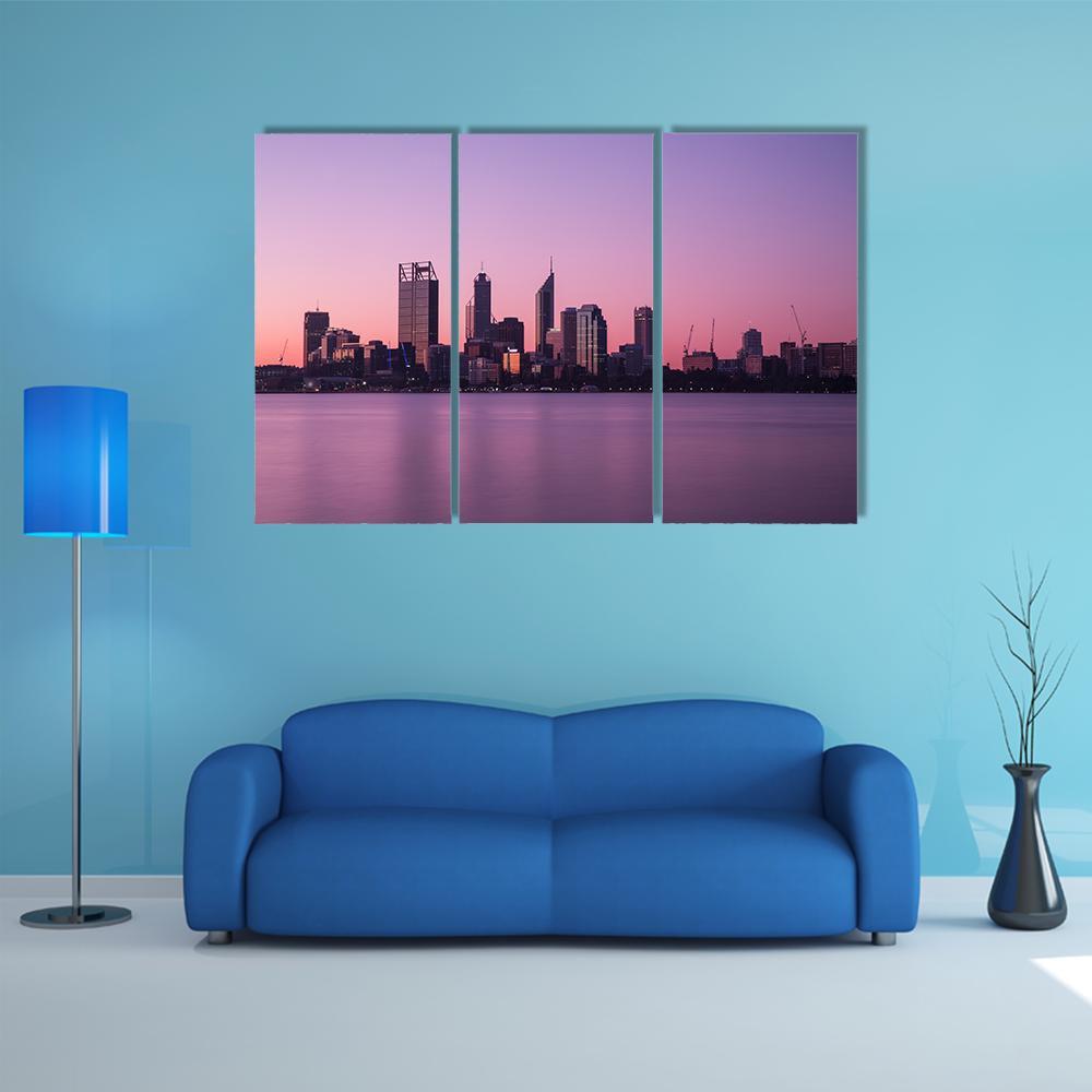 Cityscape In Perth Canvas Wall Art-3 Horizontal-Gallery Wrap-37" x 24"-Tiaracle