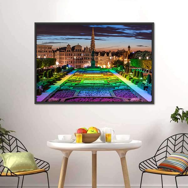 Cityscape Of Brussels Canvas Wall Art-5 Horizontal-Gallery Wrap-22" x 12"-Tiaracle