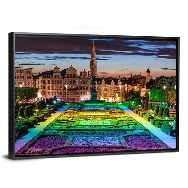 Cityscape Of Brussels Canvas Wall Art-5 Horizontal-Gallery Wrap-22" x 12"-Tiaracle