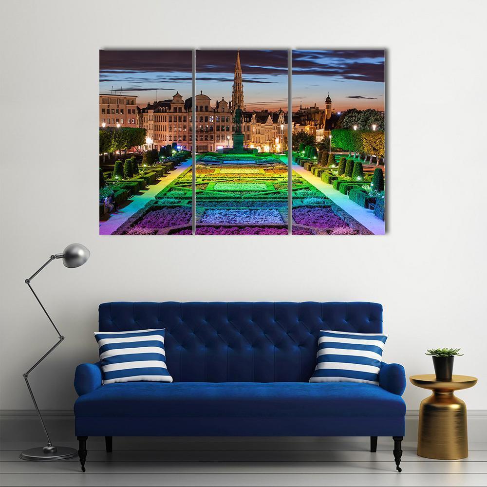 Cityscape Of Brussels Canvas Wall Art-3 Horizontal-Gallery Wrap-37" x 24"-Tiaracle