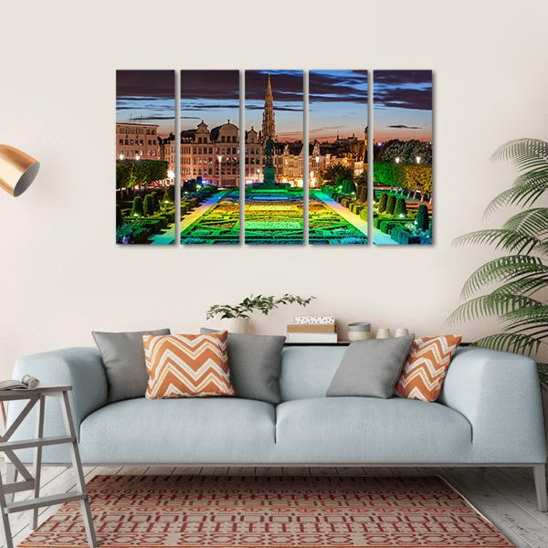 Cityscape Of Brussels Canvas Wall Art-5 Horizontal-Gallery Wrap-22" x 12"-Tiaracle