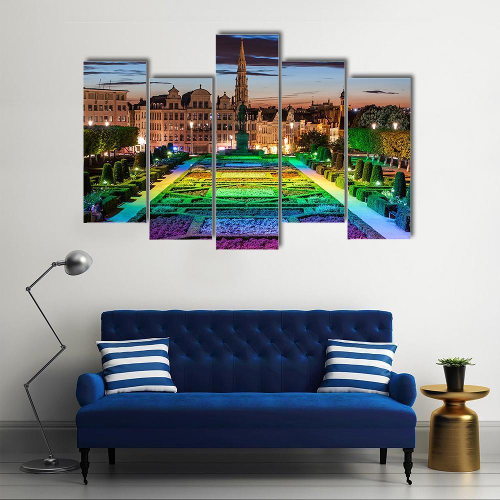 Cityscape Of Brussels Canvas Wall Art-5 Pop-Gallery Wrap-47" x 32"-Tiaracle