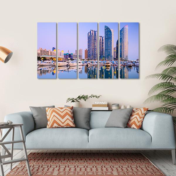 Cityscape Of Busan Canvas Wall Art-5 Horizontal-Gallery Wrap-22" x 12"-Tiaracle
