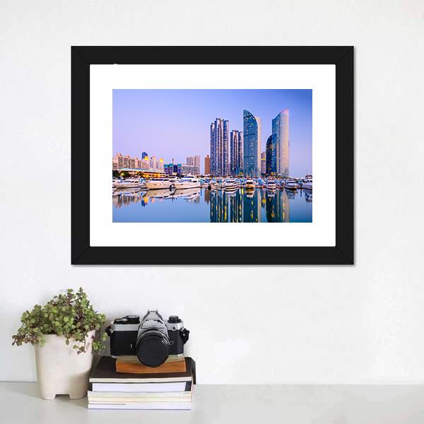 Cityscape Of Busan Canvas Wall Art-3 Horizontal-Gallery Wrap-25" x 16"-Tiaracle