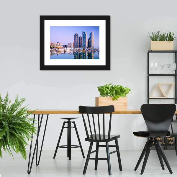 Cityscape Of Busan Canvas Wall Art-3 Horizontal-Gallery Wrap-25" x 16"-Tiaracle