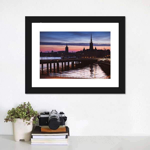 Cityscape Of Gamla Stan City Canvas Wall Art-3 Horizontal-Gallery Wrap-25" x 16"-Tiaracle