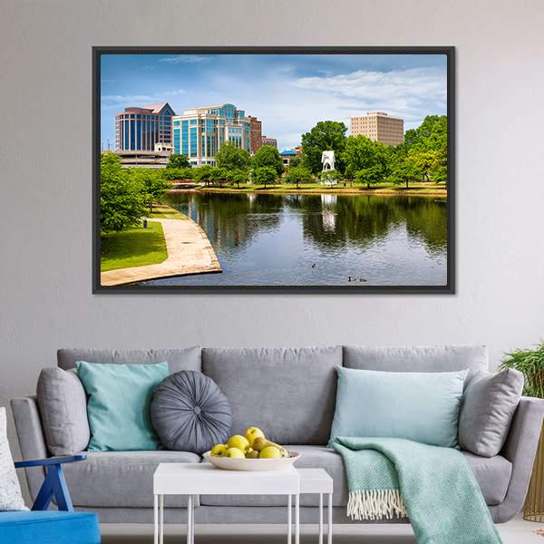 Cityscape Of Huntsville Panoramic Canvas Wall Art-1 Piece-36&quot; x 12&quot;-Tiaracle