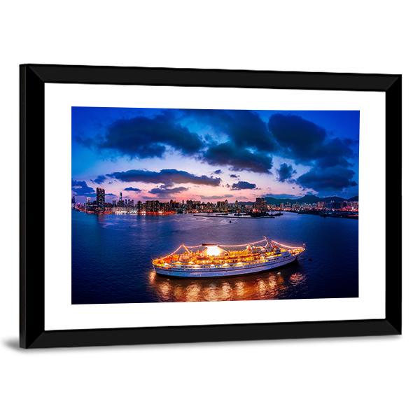 Cityscape Of Kowloon Canvas Wall Art-5 Horizontal-Gallery Wrap-22" x 12"-Tiaracle