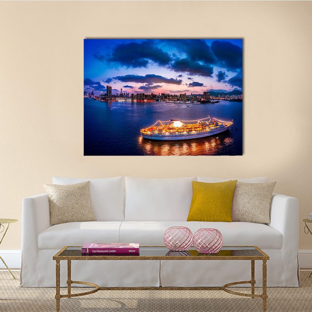 Cityscape Of Kowloon Canvas Wall Art-1 Piece-Gallery Wrap-48" x 32"-Tiaracle