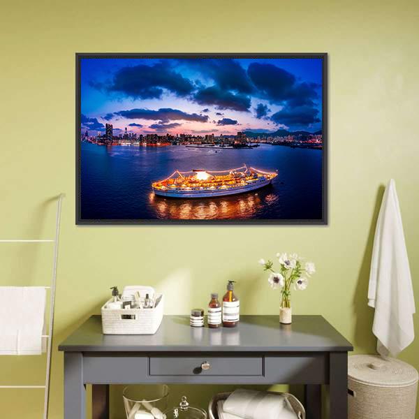 Cityscape Of Kowloon Canvas Wall Art-3 Horizontal-Gallery Wrap-25" x 16"-Tiaracle
