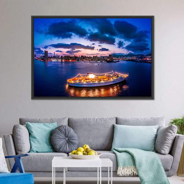Cityscape Of Kowloon Canvas Wall Art-3 Horizontal-Gallery Wrap-25" x 16"-Tiaracle