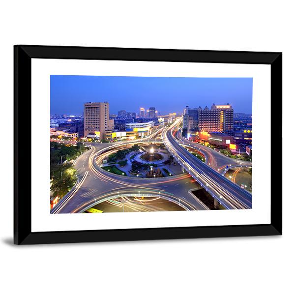 Cityscape Of Nanchang Canvas Wall Art-5 Horizontal-Gallery Wrap-22" x 12"-Tiaracle