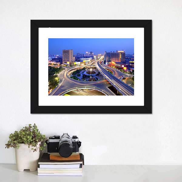 Cityscape Of Nanchang Canvas Wall Art-5 Horizontal-Gallery Wrap-22" x 12"-Tiaracle