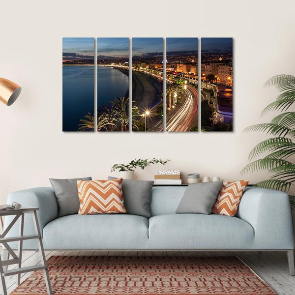 Cityscape Of Nice Canvas Wall Art-5 Horizontal-Gallery Wrap-22" x 12"-Tiaracle