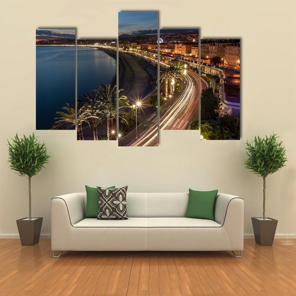 Cityscape Of Nice Canvas Wall Art-5 Pop-Gallery Wrap-47" x 32"-Tiaracle