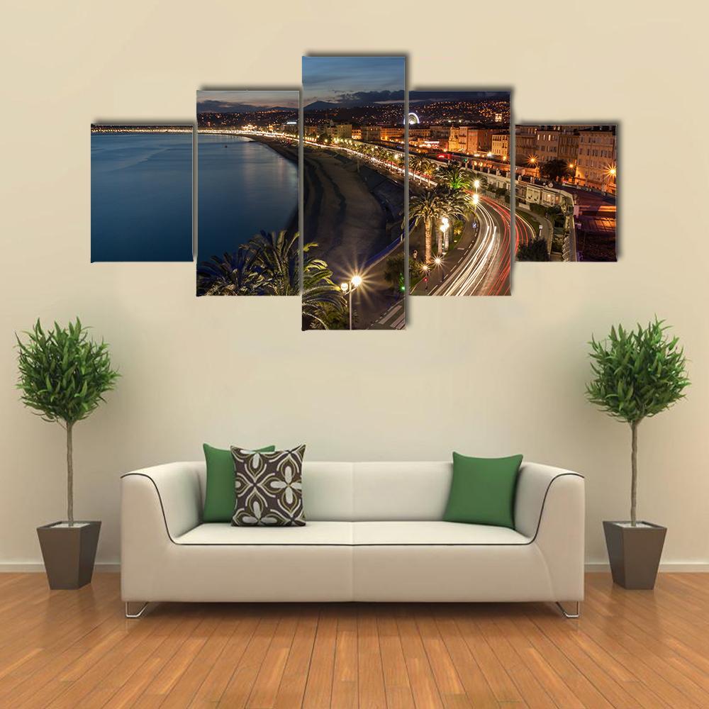 Cityscape Of Nice Canvas Wall Art-4 Pop-Gallery Wrap-50" x 32"-Tiaracle