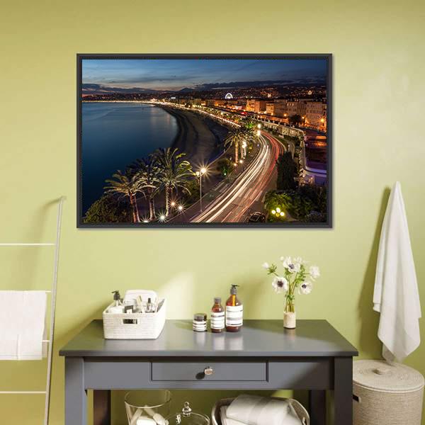Cityscape Of Nice Canvas Wall Art-3 Horizontal-Gallery Wrap-25" x 16"-Tiaracle