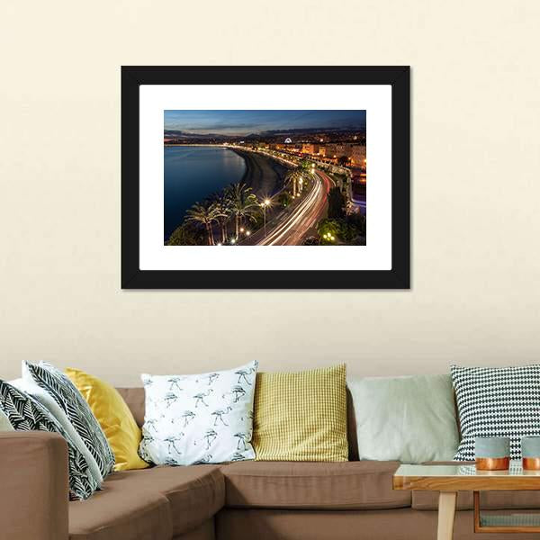 Cityscape Of Nice Canvas Wall Art-1 Piece-Framed Print-20" x 16"-Tiaracle