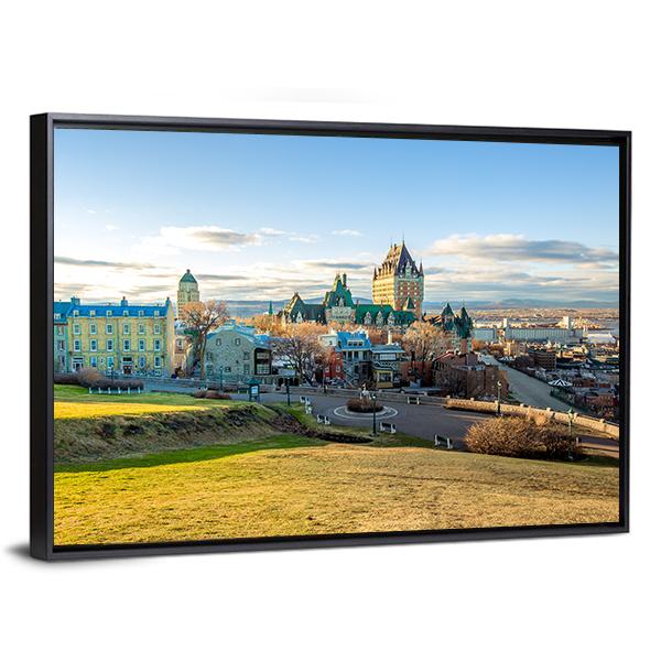 Cityscape Of Quebec Canvas Wall Art-3 Horizontal-Gallery Wrap-25" x 16"-Tiaracle