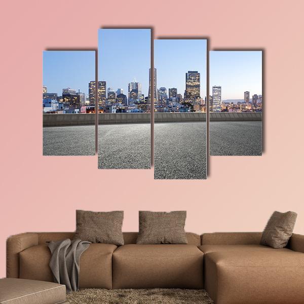 Cityscape Of San Francisco Canvas Wall Art-4 Pop-Gallery Wrap-50" x 32"-Tiaracle