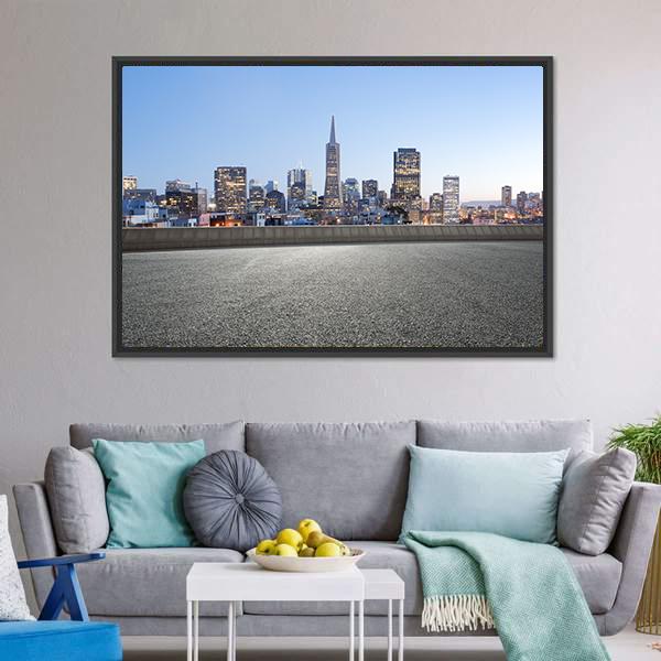 Cityscape Of San Francisco Canvas Wall Art-3 Horizontal-Gallery Wrap-25" x 16"-Tiaracle