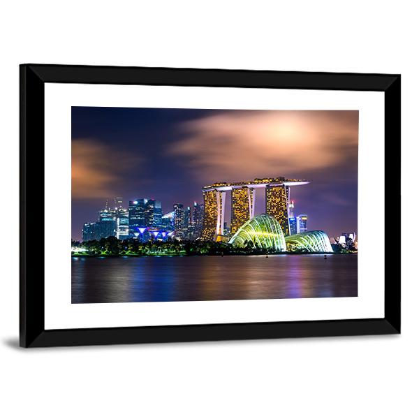 Cityscape Of Singapore Panoramic Canvas Wall Art-1 Piece-36" x 12"-Tiaracle