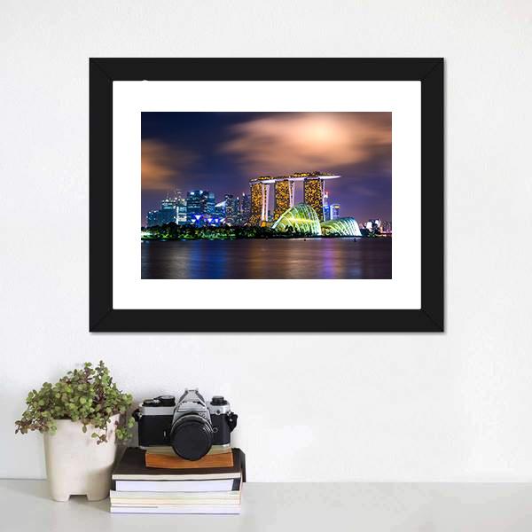 Cityscape Of Singapore Panoramic Canvas Wall Art-1 Piece-36" x 12"-Tiaracle