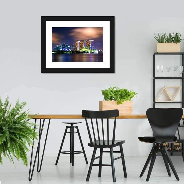 Cityscape Of Singapore Panoramic Canvas Wall Art-1 Piece-36" x 12"-Tiaracle
