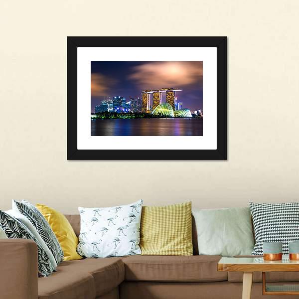 Cityscape Of Singapore Panoramic Canvas Wall Art-1 Piece-36" x 12"-Tiaracle