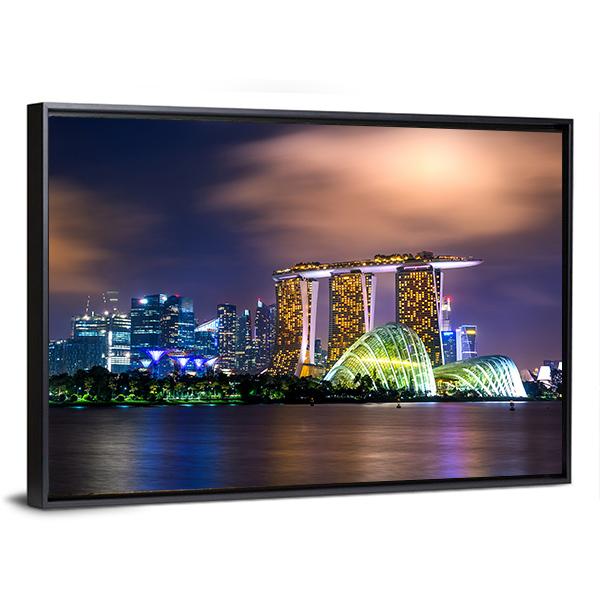 Cityscape Of Singapore Panoramic Canvas Wall Art-1 Piece-36" x 12"-Tiaracle