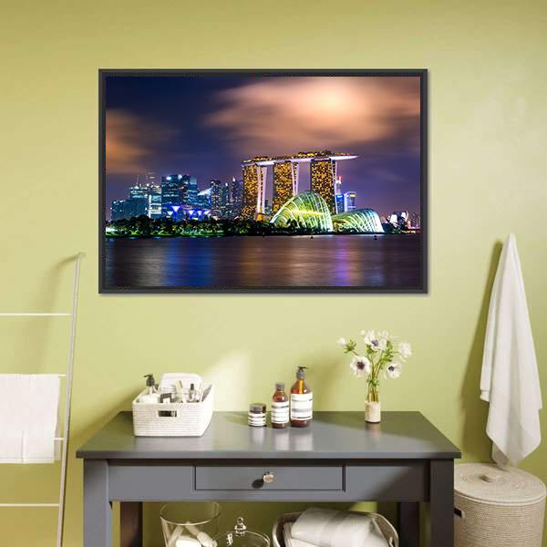 Cityscape Of Singapore Panoramic Canvas Wall Art-1 Piece-36" x 12"-Tiaracle