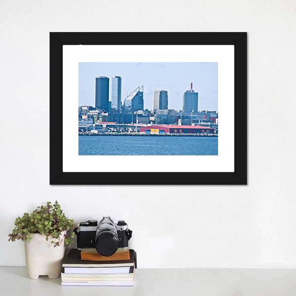 Cityscape Of Tallinn Canvas Wall Art-3 Horizontal-Gallery Wrap-25" x 16"-Tiaracle