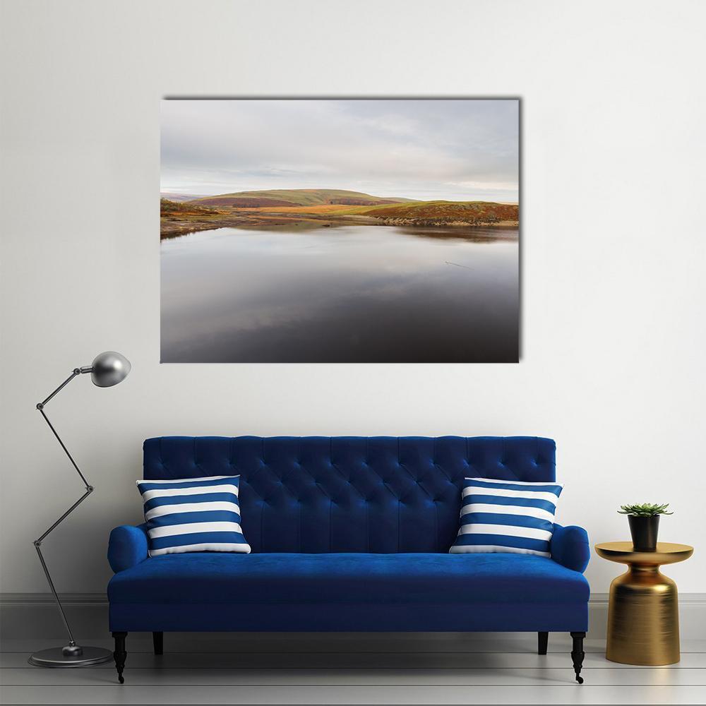 Claerwen Reservoir Canvas Wall Art-1 Piece-Gallery Wrap-48" x 32"-Tiaracle
